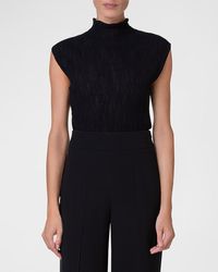 Akris - Asagao Jacquard Mock-Neck Fitted Top - Lyst