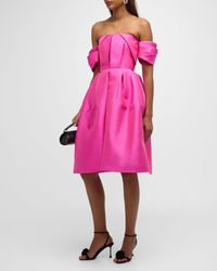 Dice Kayek - Pleated Off-The-Shoulder Fit-&-Flare Dress - Lyst