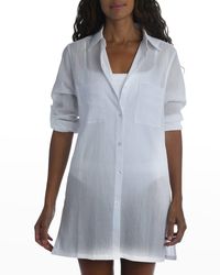 La Blanca - Island Fare Resort Coverup Shirt - Lyst