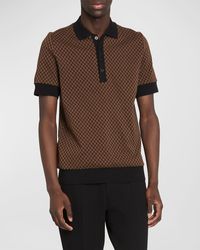 Balmain - Mini Monogram Jersey Polo Shirt - Lyst