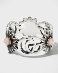 Gucci - GG Marmont Sterling Silver Flower Ring - Lyst