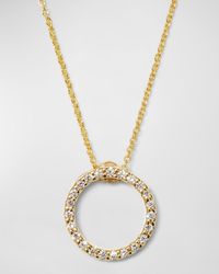 Roberto Coin - Tiny Treasure Circle Of Life Necklace With Diamonds - Lyst