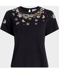 Cinq À Sept - Tumbling Flowers Shrunken T-Shirt - Lyst