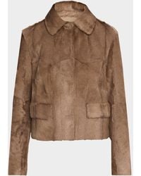 Brunello Cucinelli - Capretta Goat Shearling Single-Breasted Jacket - Lyst