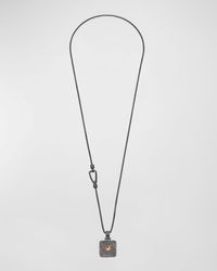 Marco Dal Maso - Oxidized And 18K Rose Pendant Necklace With Sapphire - Lyst