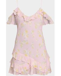 LoveShackFancy - Timara Off-Shoulder Mini Dress - Lyst