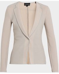 Emporio Armani - Single-Button Ribbed Jersey Jacket - Lyst
