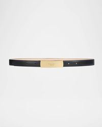 Balmain - Logo-Plaque Leather Belt - Lyst