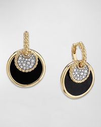 David Yurman - Dy Elements Convertible Drop Earrings In 18k Yellow Gold With Black Onyx And Mother-of-pearl And Pave Diamonds - Lyst