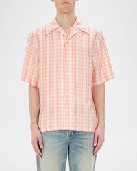 Amiri - Silk Ma Quad Bowling Shirt - Lyst