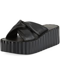 tory burch knotted scallop wedge slide