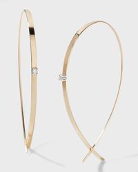 Lana Jewelry - Small Flat Diamond Hoop Earrings - Lyst
