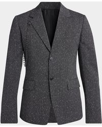 McQueen - Apos;S Wool Flecked Pinstripe Harness Single-Breasted Blazer - Lyst