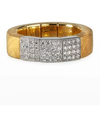 ’ROBERTO DEMEGLIO - Scacco Matte 18k 3-diamond Pave Stretch Ring, Size 6.5 - Lyst