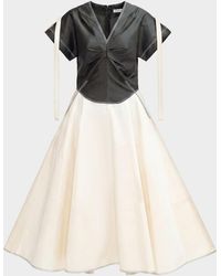 LOVEBIRDS - Axis Two Tone A-Line Midi Dress - Lyst
