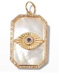Kastel Jewelry - 14k Gold Diamond & Sapphire Evil Eye Pendant - Lyst