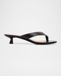 Stuart Weitzman - Rio Leather Kitten-Heel Thong Sandals - Lyst