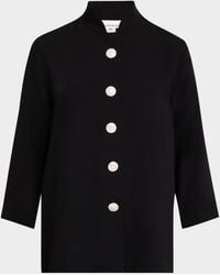 Caroline Rose - Rhinestone-Button Matte Crepe Jacket - Lyst