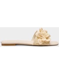 Stuart Weitzman - Lotus Crochet Flat Slide Sandals - Lyst