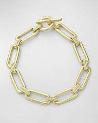 Lagos - 18k Gold Caviar Beaded And Fluted Link Bracelet, 7"l - Lyst