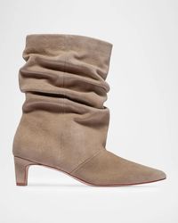 Bernardo - 45Mm Etta Slouched Suede Mid-Calf Boots - Lyst