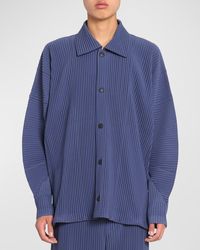Homme Plissé Issey Miyake - Pleated Snap-Front Overshirt - Lyst