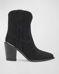 Partow - Leigh Anne Suede Western Ankle Booties - Lyst