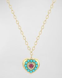 Stevie Wren - 14k Yellow Gold Rhodolite Garnet Heart Lover Pendant Necklace - Lyst