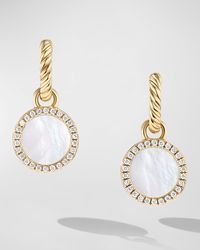 David Yurman - Dy Elements Drop Earrings With Gemstone And Diamonds In 18k Gold, 11mm, 0.9"l - Lyst