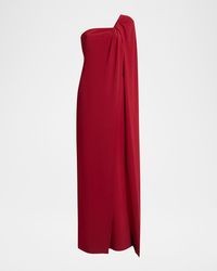 Givenchy - Twisted One-Shoulder Cape Gown - Lyst