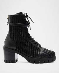 Alexandre Birman - Tresse Leather Combat Booties - Lyst
