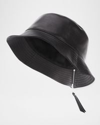 Loewe - Fisherman Zip Leather Bucket Hat - Lyst