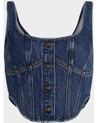 Self-Portrait - Denim Corset Top - Lyst