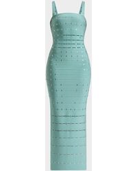 Hervé Léger - Lillian Sequined Slash Cutout Sleeveless Gown - Lyst