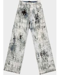 Purple - Worn Camouflage Jeans - Lyst