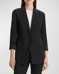 Theory - Rolled-sleeve Shawl Collar One-button Jacket - Lyst