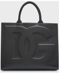 Dolce & Gabbana - Beatrice Dg Embossed Logo Calfskin Tote Bag - Lyst