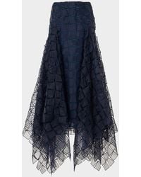 Akris - Embroidered Organza Handkerchief Midi Skirt - Lyst