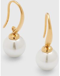 Majorica - Lyra Pearl On French Wire Earrings - Lyst