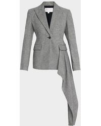 Michael Kors - Glen Plaid Asymmetric Drape Single-Breasted Jacket - Lyst