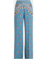 Etro - Largo Floral Paisley Silk Straight-Leg Pants - Lyst