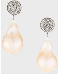 Margo Morrison - Stone Earrings With Pave Diamonds And Crystal - Lyst