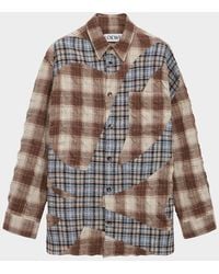 Loewe - Apos;S Patchwork Plaid Button-Down Shirt - Lyst