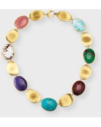 Marco Bicego - Lunaria 18k Yellow Gold Collar Necklace With Mixed Stones, 17.75"l - Lyst