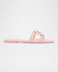 Jonathan Simkhai - Monogram Suede Flat Slide Sandals - Lyst