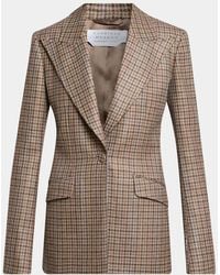 Gabriela Hearst - Leiva Wool-Cashmere Houndstooth Single-Breasted Blazer Jacket - Lyst