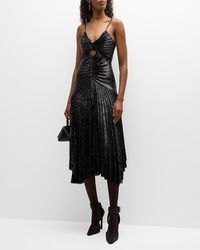 A.L.C. - Lou Pleated Sparkly A-line Midi Dress - Lyst