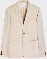 Bugatchi - Apos;S Herringbone Cotton And Linen Two-Button Blazer - Lyst