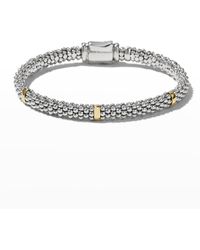 Lagos - Signature Silver Caviar Bracelet With 18k Gold, 6mm - Lyst