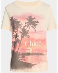 Chloé - Logo Sunset Short-Sleeve T-Shirt - Lyst